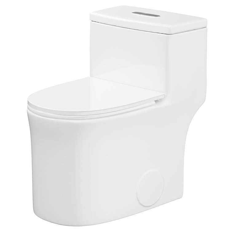 SUPERFLO Elongated One Piece Toilet with Dual Flush 1.28/0.8GPF, Modern Toilet with Comfortable